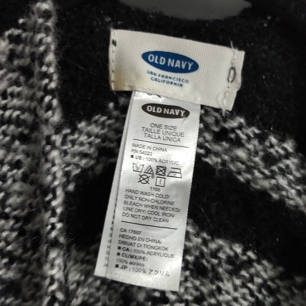 Old Navy Black Grey Cape Wrap One Size - Picture 9 of 10